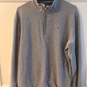 Vineyard Vines Men's Heather Gray 3/4 Zip-Up, Large